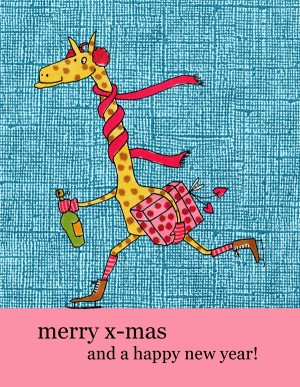 giraffe mit geschenk