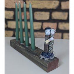 Adventsholz mit Krippen-Klemmerle Nr. 7
