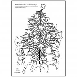 Fenstermalvorlage Wichtelweihnachtsbaum