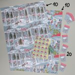 Geschenkpapier (20 Bögen) mit Zubehör