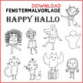 Download Fenstermalvorlagenset Happy Hallo