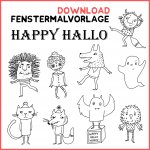 Download Fenstermalvorlagenset Happy Hallo