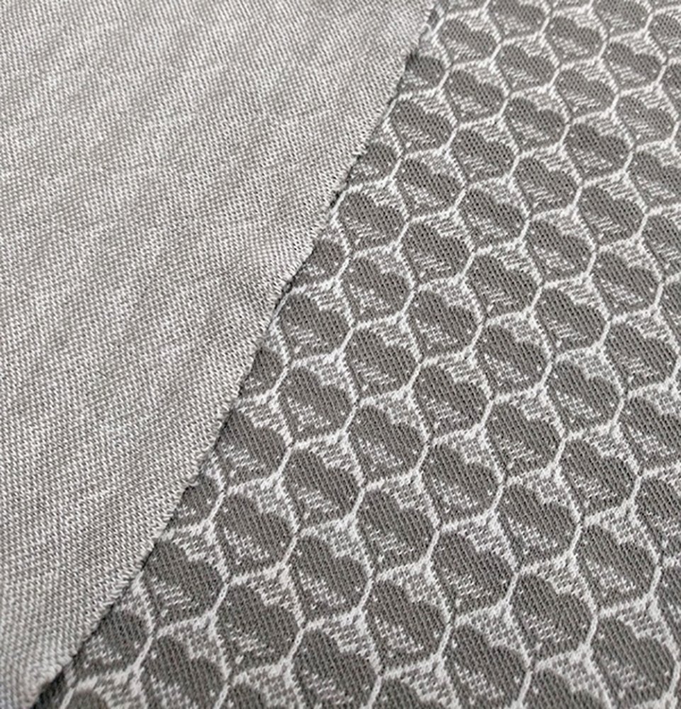 Bio Jacquard Hearts grey 1m SUSAlabim Lillestoff - zum Schließen ins Bild klicken