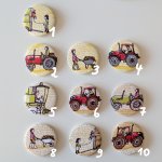 Button zum Anstecken Design Bauernhoffahrzeuge