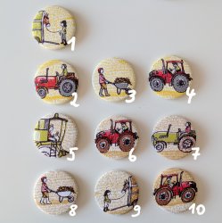 Button zum Anstecken Design Bauernhoffahrzeuge