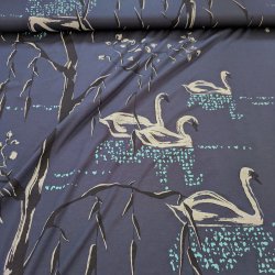 Modal Jersey Design Schwanensee bei Nacht 1m