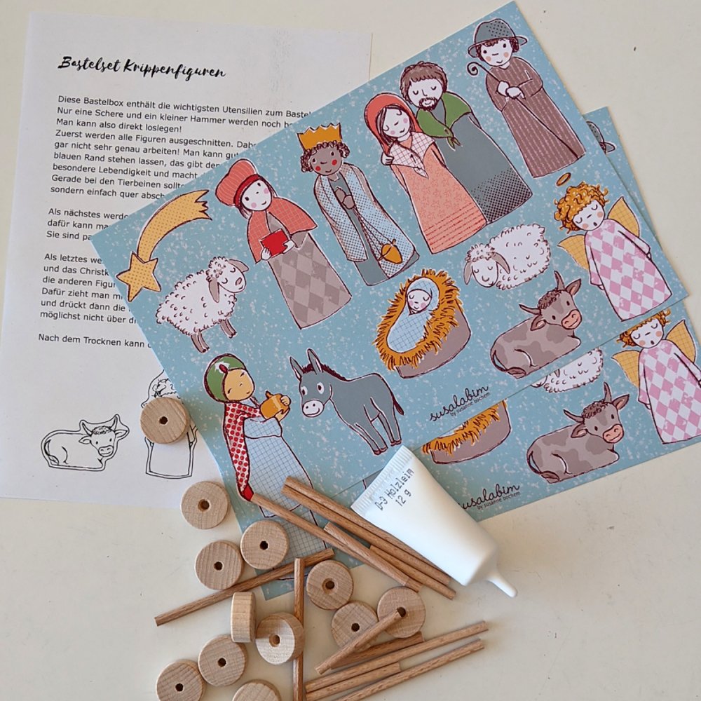 Bastelbox Krippenfiguren Papier - zum Schließen ins Bild klicken