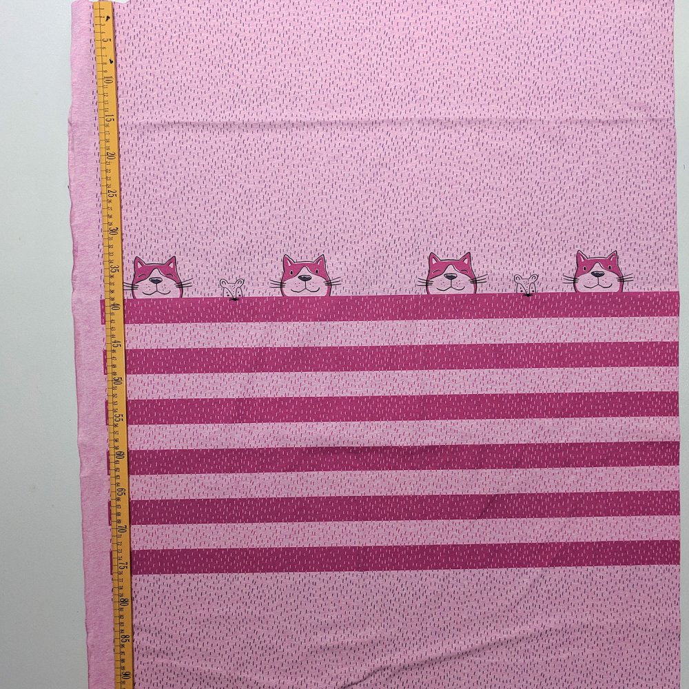 Bio Jersey Design Tigerkatze pink 1 Rapport (etwa 84 cm) - zum Schließen ins Bild klicken