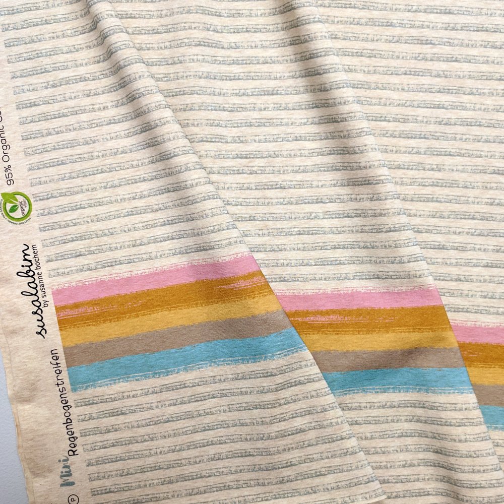 Bio Jersey Design Mini Regenbogenstreifen 2 Rapporte - zum Schließen ins Bild klicken