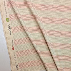 Bio Jersey Design Mini Streifen rot grau 0,7m