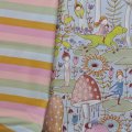Bio Jersey Design Regenbogenringel, pastell 1m