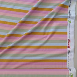 Bio Jersey Design Regenbogenringel, pastell 1m
