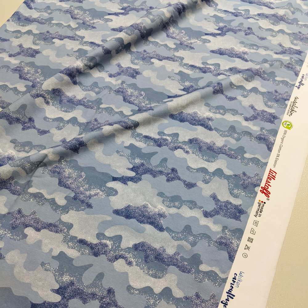 Bio Summersweat Design Wolkencamouflage 1m - zum Schließen ins Bild klicken