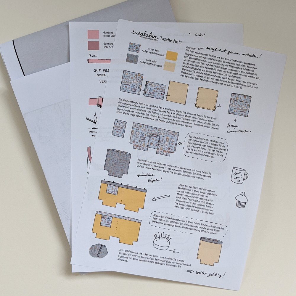 * SUSAlabim Tasche No*1 Schnittmuster und Anleitung - zum Schließen ins Bild klicken
