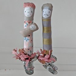 Klemmerle-Set Krippe mit 2 Figuren Nr. 40