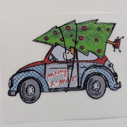 Bügelbild Nr.115 Weihnachtsauto