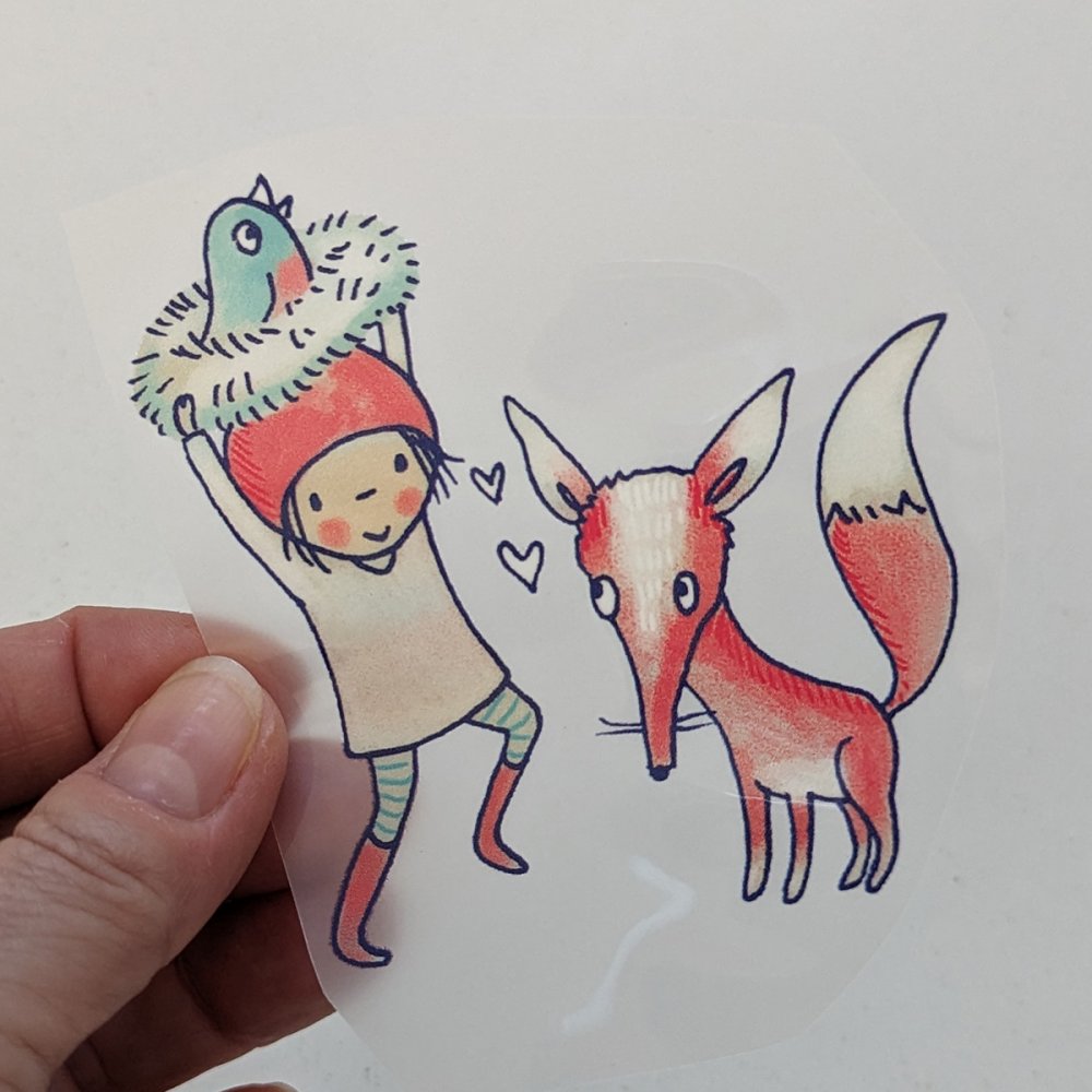 Bügelbild Nr.141 Frühlingskind mit Fuchs - zum Schließen ins Bild klicken