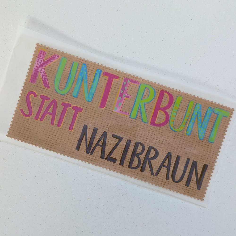 Bügelbild Nr.133 Demoschild 1 - zum Schließen ins Bild klicken