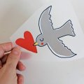 Bügelbild Nr.176 Vogel mit Herz