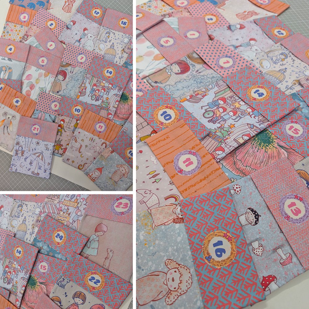 Adventskalendersäckchen mit Zahlen aus SUSAlabimstoffen - zum Schließen ins Bild klicken