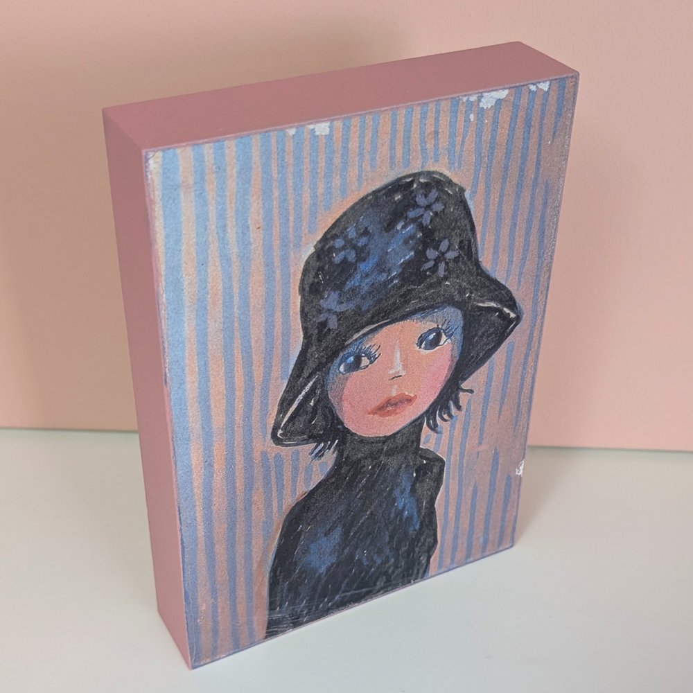 Frauenportrait Transfer auf Holz Nr.3 - zum Schließen ins Bild klicken