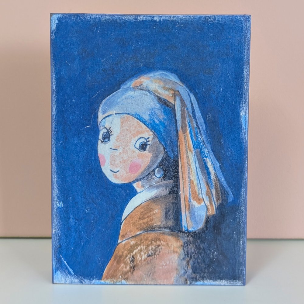 Frauenportrait Transfer auf Holz Nr.5 - zum Schließen ins Bild klicken