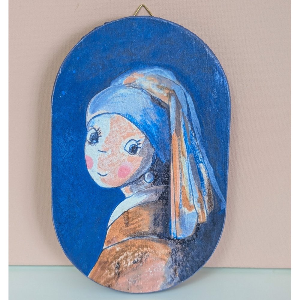 Frauenportrait Transfer auf Holz Nr.12 - zum Schließen ins Bild klicken