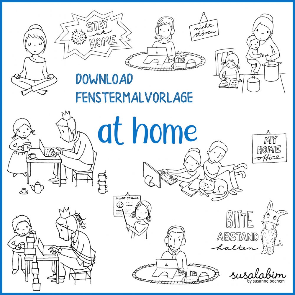 Download Fenstermalvorlagenset at home - zum Schließen ins Bild klicken