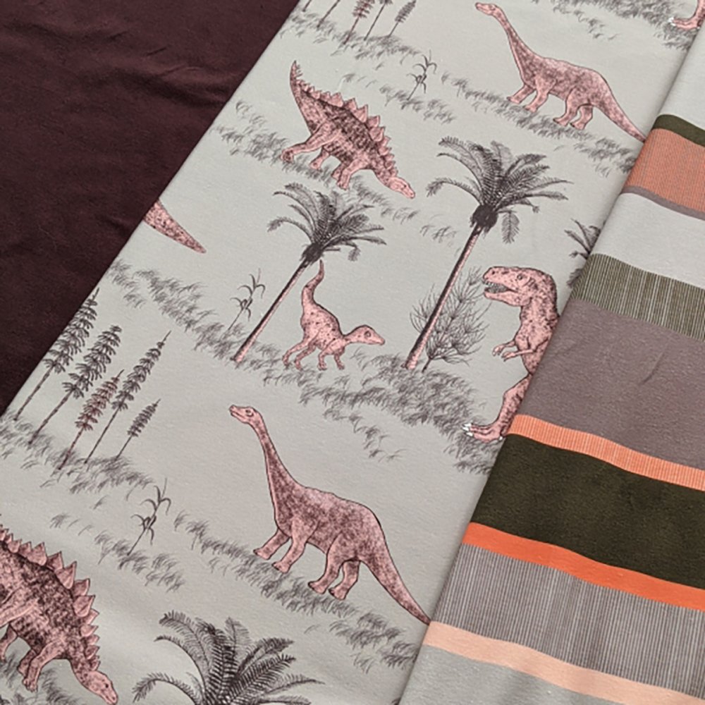 Bio Summersweat Design Dinowelt beigerosa 0,95m - zum Schließen ins Bild klicken