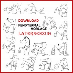 Download Fenstermalvorlagenset Laternenzug