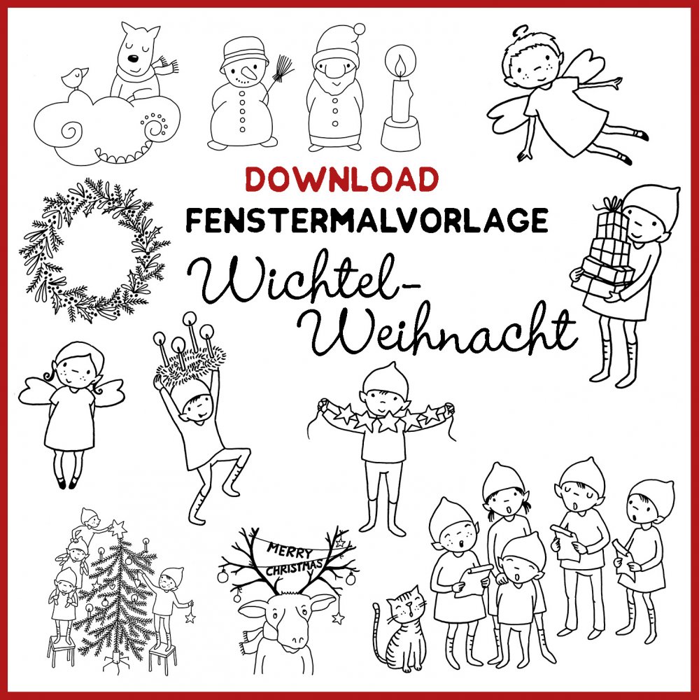 Download Fenstermalvorlagenset Wichtelweihnacht   SUSAlabim by ...