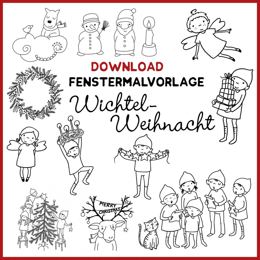 Download Fenstermalvorlagenset Wichtelweihnacht - zum Schließen ins Bild klicken