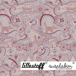 Bio Jersey Design Susalabims Fröhliches Gedoodle rosa 1m