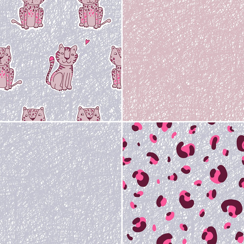 Bio Jersey Design Susalabims Kritzel rosa 1m - zum Schließen ins Bild klicken