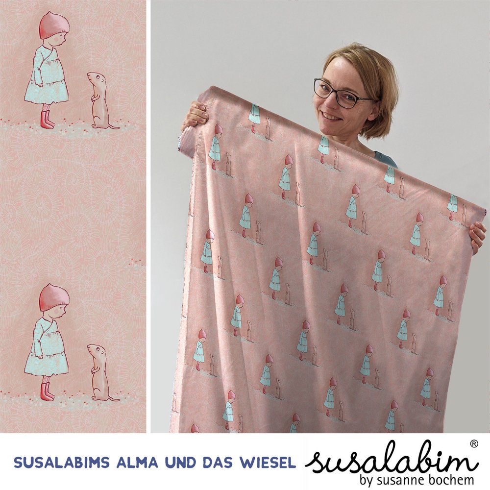 Bio Jersey Design Susalabims Alma und das Wiesel 1m - zum Schließen ins Bild klicken