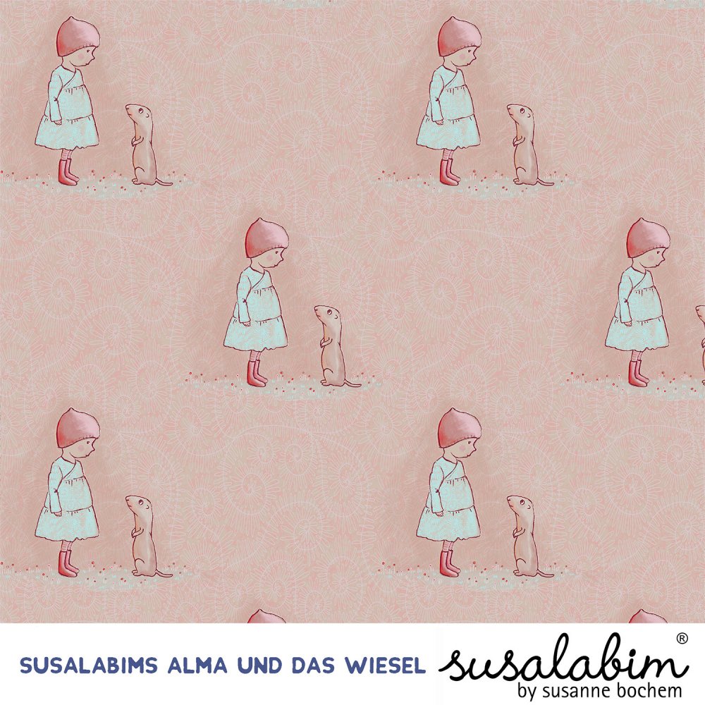 Bio Jersey Design Susalabims Alma und das Wiesel 1m - zum Schließen ins Bild klicken