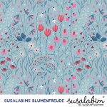 Bio Jersey Design Susalabims Blumenfreude rot 0,7m