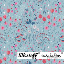 Bio Jersey Design Susalabims Blumenfreude rot 1m