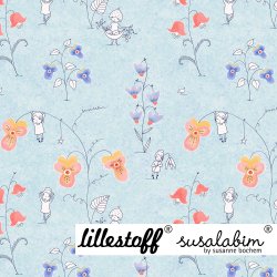 Bio Jersey Design Susalabims Blumenland blau 0,8m