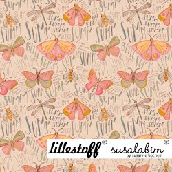 Bio Jersey Design Susalabims Schmetterlinge beige 1m