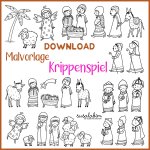 Download Fenstermalvorlagenset Krippenspiel