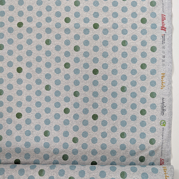 Bio Jersey Design Minidots blaugrau 0,65m - zum Schließen ins Bild klicken