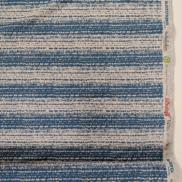Bio Jersey Design Blockstreifen brüchig blau 0,85m - zum Schließen ins Bild klicken