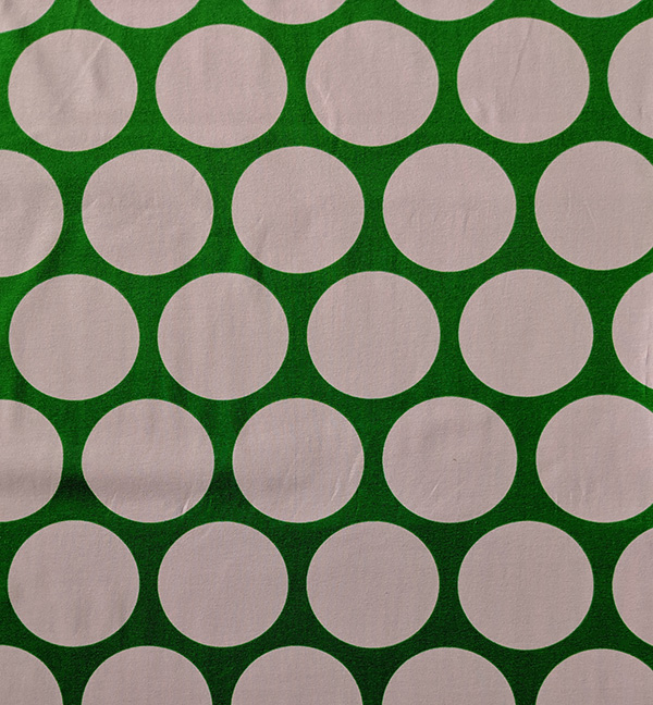 Bio Jersey Design Riesenpunkte grünrosa 1m - zum Schließen ins Bild klicken
