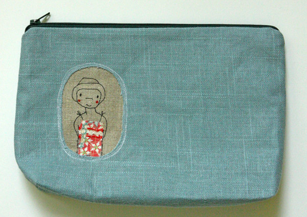 zipper pouch, handpainted, No.2 - Click Image to Close