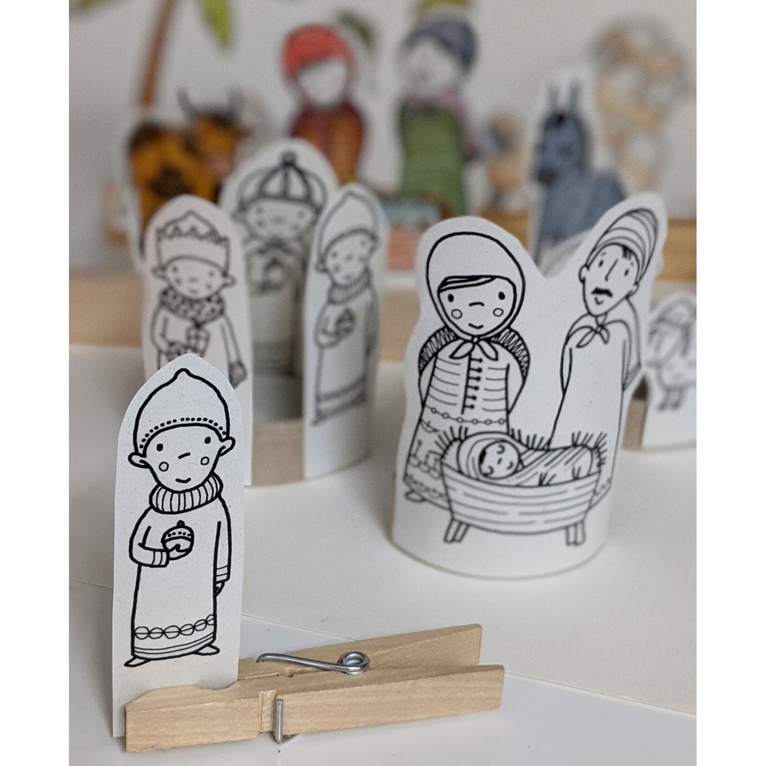 Download Malvorlage Krippenspiel-Aufsteller