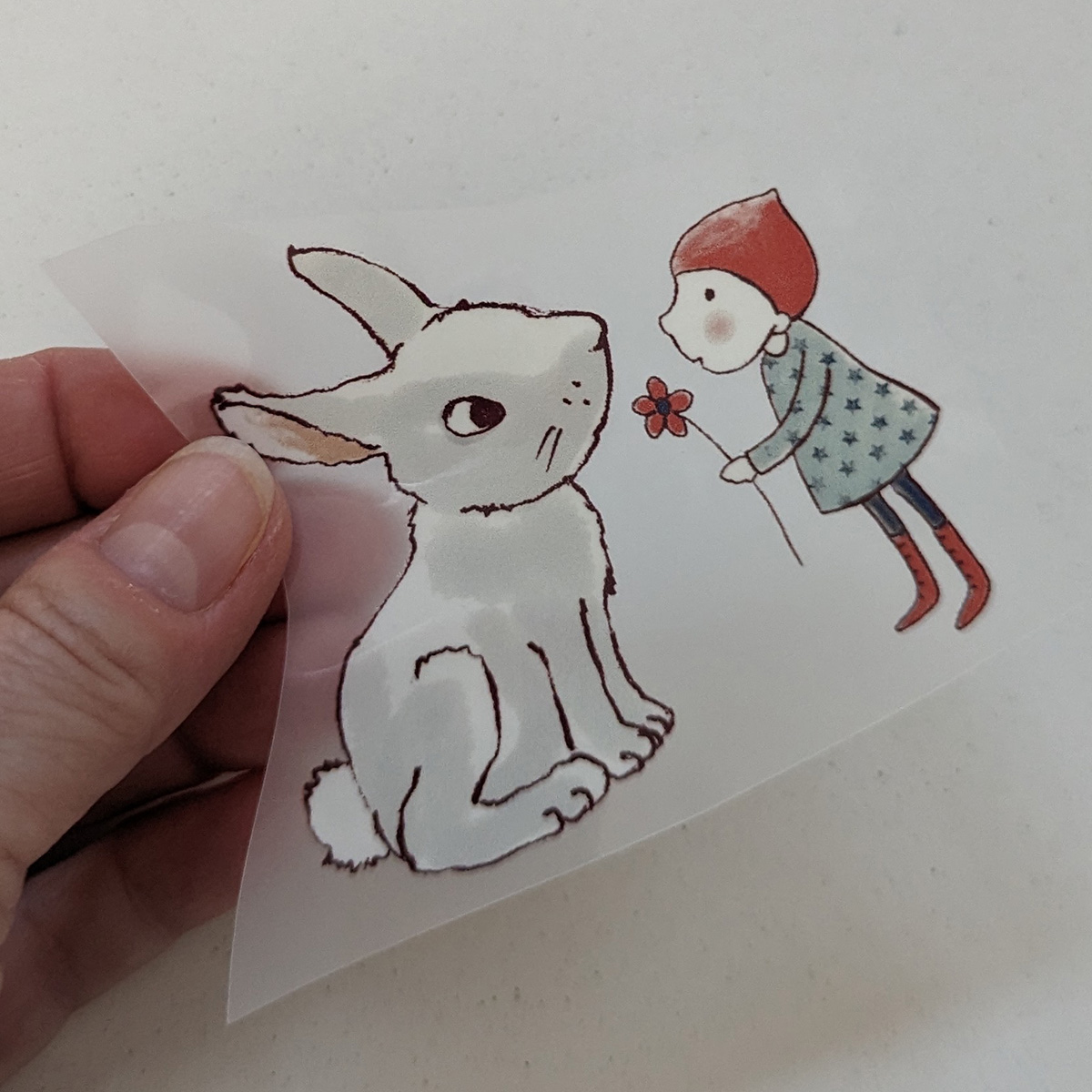 Bügelbild Nr.129 Hase und Wichtel 2