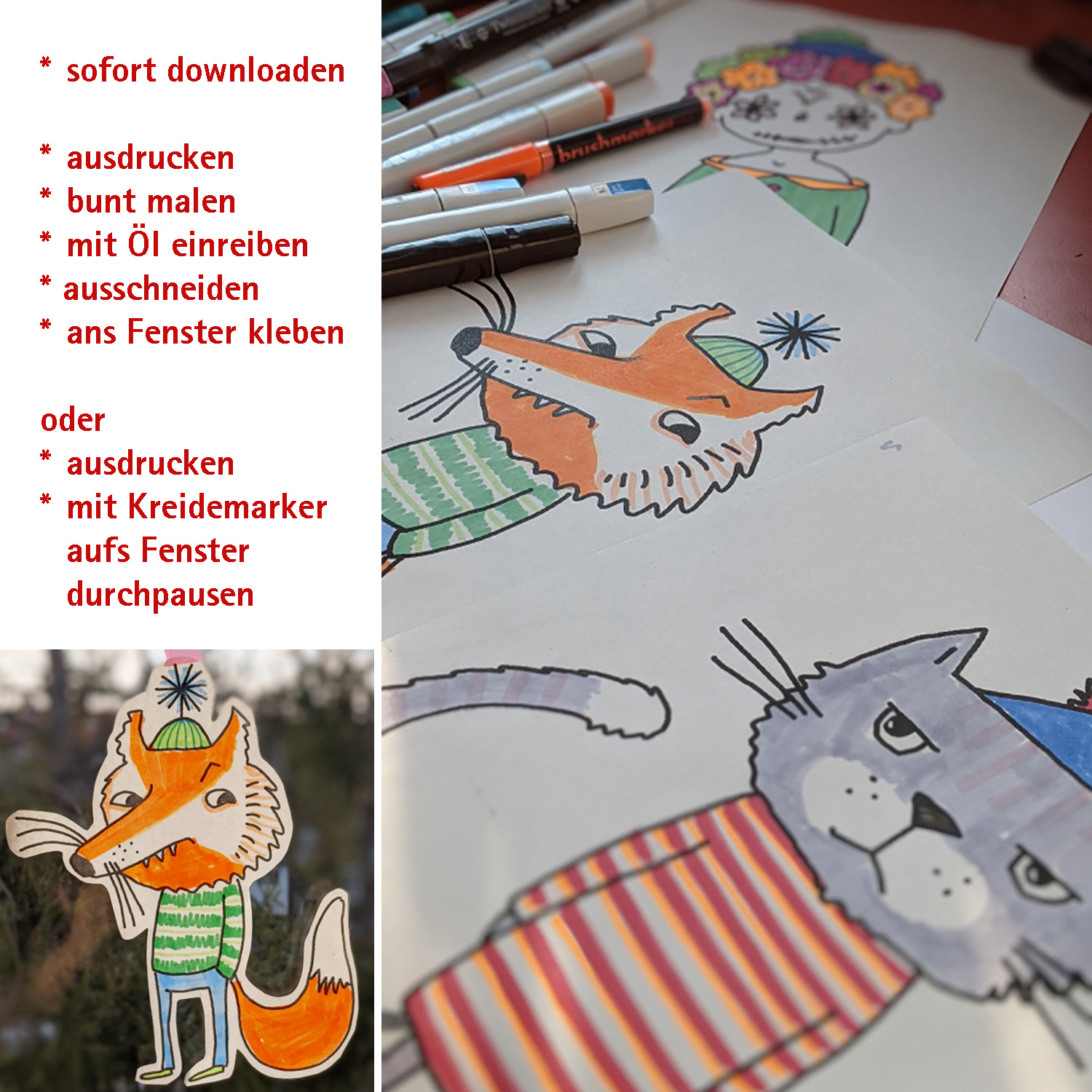 Download Fenstermalvorlagenset Happy Hallo