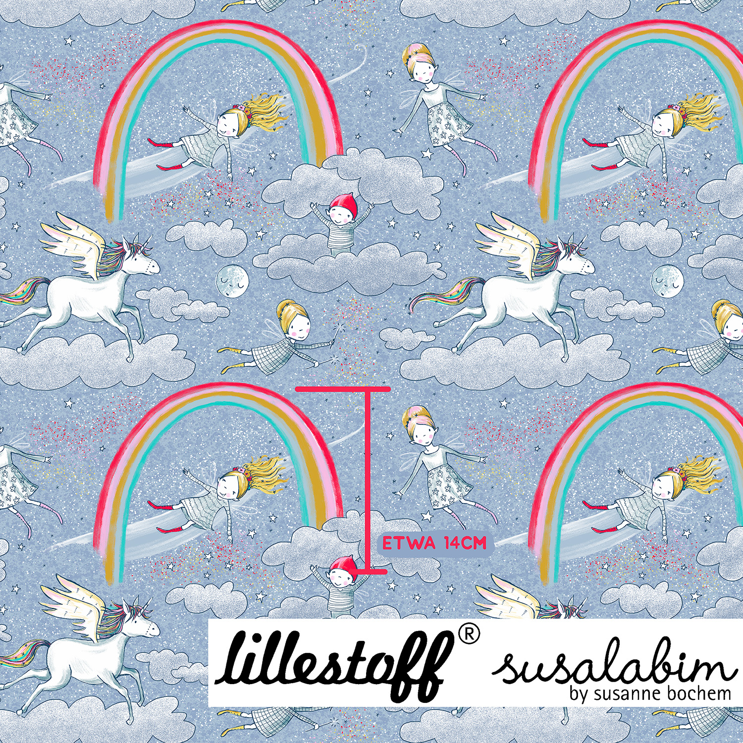 Bio Jersey Design Am Ende des Regenbogens 1m