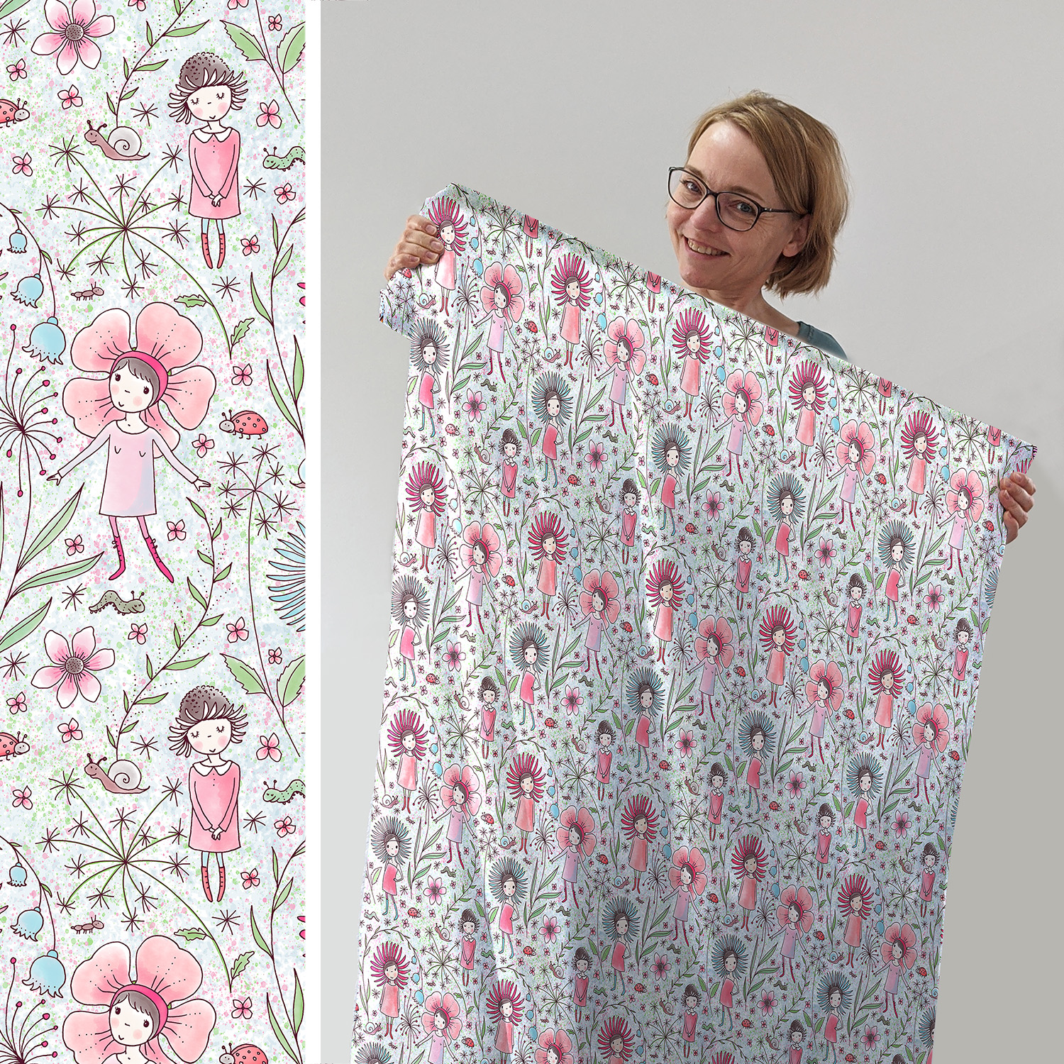 Bio Jersey Design Susalabims Blumenmädchen 1m